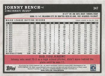 2018 Topps Big League - Gold #347 Johnny Bench Back