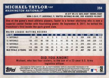 2018 Topps Big League - Gold #394 Michael Taylor Back