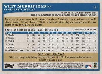 2018 Topps Big League - Blue #12 Whit Merrifield Back