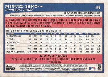 2018 Topps Big League - Rainbow Foil #198 Miguel Sano Back