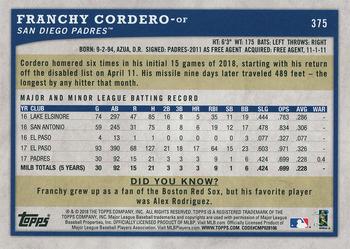 2018 Topps Big League - Black and White #375 Franchy Cordero Back