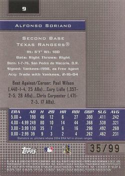 2005 Bowman's Best - Silver #9 Alfonso Soriano Back