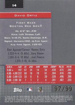 2005 Bowman's Best - Silver #14 David Ortiz Back
