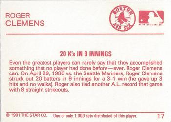 1991 Star Platinum #17 Roger Clemens Back