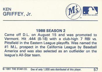 1991 Star Platinum #57 Ken Griffey Jr. Back