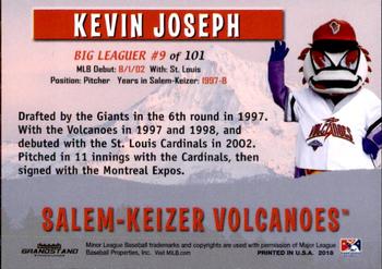 2018 Grandstand Salem-Keizer Volcanoes 20 Years of Success #9 Kevin Joseph Back