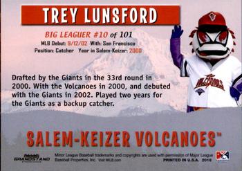 2018 Grandstand Salem-Keizer Volcanoes 20 Years of Success #10 Trey Lunsford Back