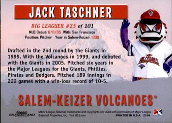 2018 Grandstand Salem-Keizer Volcanoes 20 Years of Success #25 Jack Taschner Back