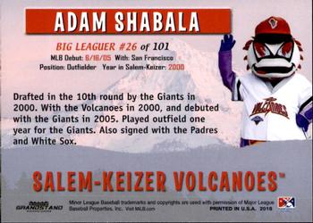 2018 Grandstand Salem-Keizer Volcanoes 20 Years of Success #26 Adam Shabala Back
