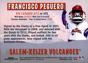 2018 Grandstand Salem-Keizer Volcanoes 20 Years of Success #71 Francisco Peguero Back