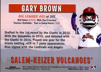 2018 Grandstand Salem-Keizer Volcanoes 20 Years of Success #83 Gary Brown Back