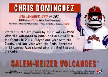 2018 Grandstand Salem-Keizer Volcanoes 20 Years of Success #84 Chris Dominguez Back