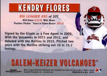 2018 Grandstand Salem-Keizer Volcanoes 20 Years of Success #85 Kendry Flores Back