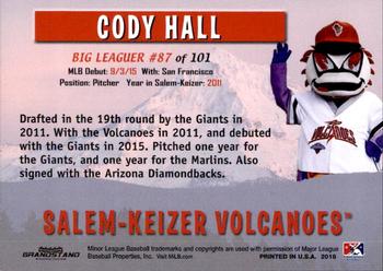 2018 Grandstand Salem-Keizer Volcanoes 20 Years of Success #87 Cody Hall Back