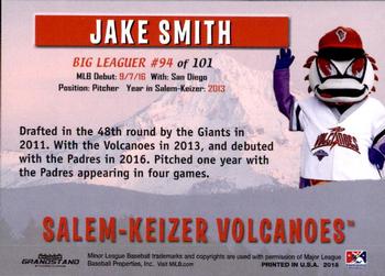 2018 Grandstand Salem-Keizer Volcanoes 20 Years of Success #94 Jake Smith Back