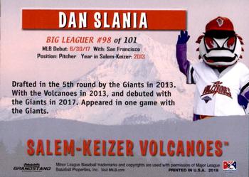 2018 Grandstand Salem-Keizer Volcanoes 20 Years of Success #98 Dan Slania Back