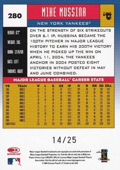 2005 Donruss - 25th Anniversary #280 Mike Mussina Back