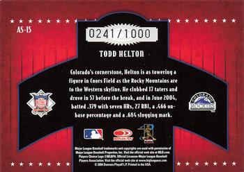 2005 Donruss - All-Stars NL #AS-15 Todd Helton Back