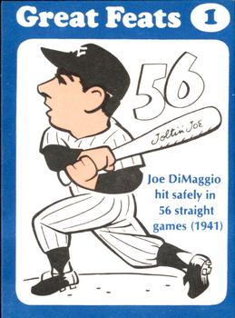 1972 Laughlin Great Feats of Baseball #1 Joe DiMaggio Front