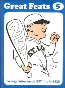 1972 Laughlin Great Feats of Baseball #5 George Sisler Front
