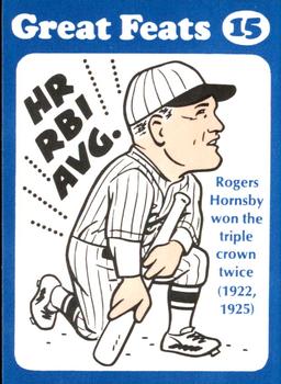 1972 Laughlin Great Feats of Baseball #15 Rogers Hornsby Front