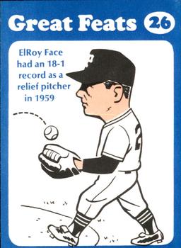 1972 Laughlin Great Feats of Baseball #26 Elroy Face Front