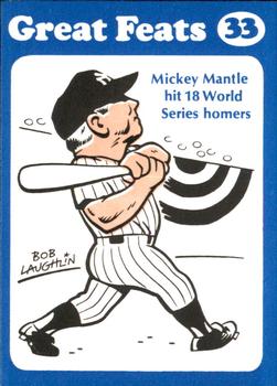 1972 Laughlin Great Feats of Baseball #33 Mickey Mantle Front