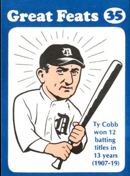 1972 Laughlin Great Feats of Baseball #35 Ty Cobb Front
