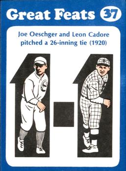 1972 Laughlin Great Feats of Baseball #37 Joe Oeschger / Leon Cadore Front