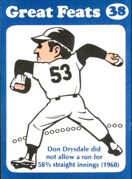 1972 Laughlin Great Feats of Baseball #38 Don Drysdale Front