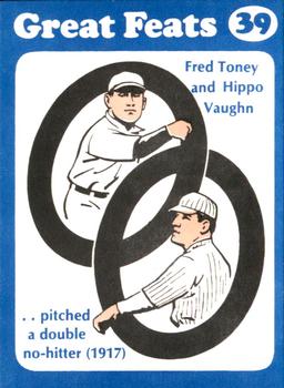 1972 Laughlin Great Feats of Baseball #39 Fred Toney / Hippo Vaughn Front