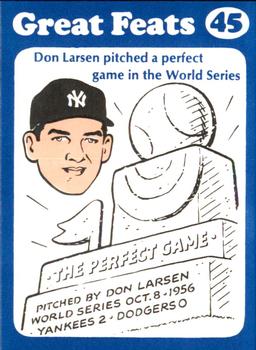 1972 Laughlin Great Feats of Baseball #45 Don Larsen Front