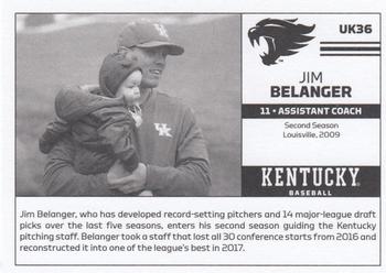 2018 Kentucky Wildcats #UK36 Jim Belanger Back