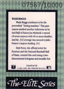 1992 Donruss - The Elite Series #9 Wade Boggs Back