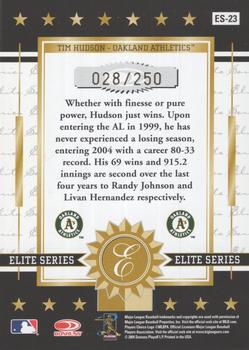 2005 Donruss - Elite Series Dominators #ES-23 Tim Hudson Back