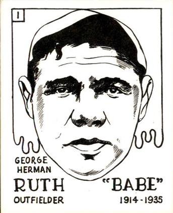 1968 Sports Cards for Collectors Series 1 #1 Babe Ruth Front