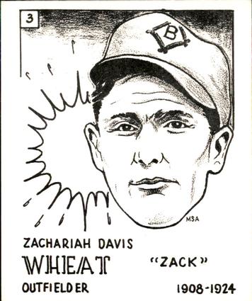 1968 Sports Cards for Collectors Series 1 #3 Zack Wheat Front