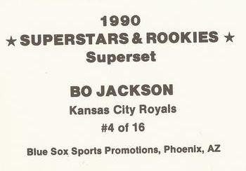 1990 Blue Sox Superstars & Rookies Superset (unlicensed) #4 Bo Jackson Back
