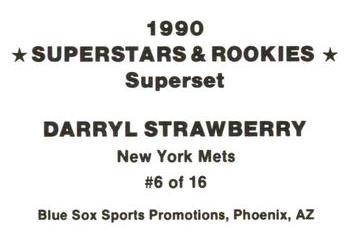 1990 Blue Sox Superstars & Rookies Superset (unlicensed) #6 Darryl Strawberry Back