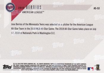 2018 Topps Now American League All-Star Reserves #AS-53 Jose Berrios Back