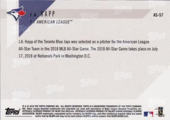 2018 Topps Now American League All-Star Reserves #AS-57 J.A. Happ Back