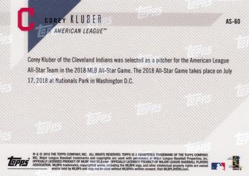 2018 Topps Now American League All-Star Reserves #AS-60 Corey Kluber Back