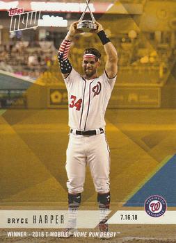 2018 Topps Now T-Mobile Home Run Derby #hrdb-1 Bryce Harper Gold Front