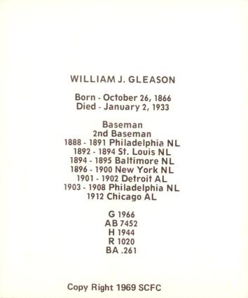 1969 Sports Cards for Collectors Series 2 #73 Kid Gleason Back