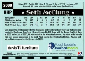 2018 Grandstand Hudson Valley Renegades 25th Anniversary #NNO Seth McClung Back