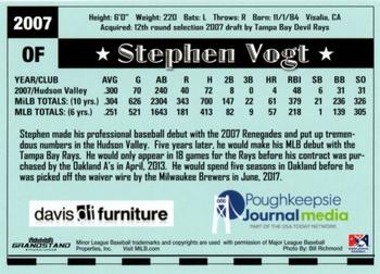 2018 Grandstand Hudson Valley Renegades 25th Anniversary #NNO Stephen Vogt Back