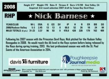 2018 Grandstand Hudson Valley Renegades 25th Anniversary #NNO Nick Barnese Back