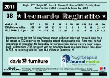 2018 Grandstand Hudson Valley Renegades 25th Anniversary #NNO Leonardo Reginatto Back
