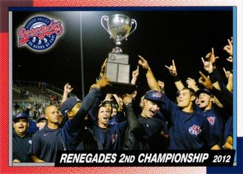 2018 Grandstand Hudson Valley Renegades 25th Anniversary #NNO Renegades 2nd Championship Front