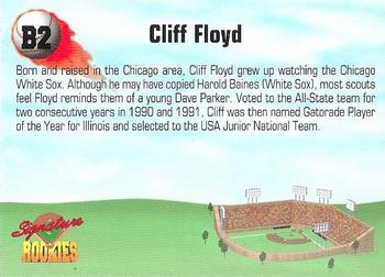 1994 Signature Rookies - Cliff Floyd Promos #B2 Cliff Floyd Back